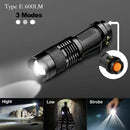 Axya Mini Led Zoom Flashlight Torch Handheld Lamp Dual-purpose Power Supply 3 Modes