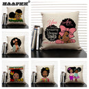 Axyaa Cute Cartoon Girl Pillow Case Africa Baby Cushion Cover Home Decor Linen Pillowcase
