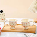 Axyaa Ceramic Breakfast Cup Goblet Mug Oat High Value Small Fresh Floral Cream