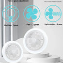 Axyaa 2-in-1 LED Fan Ceiling Light, 3-Speed E27 Lamp, Remote Control, Living Room & Bedroom
