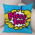 Axyaa Letters Print POP ART Pillowcase - Home Decor Cushion Cover
