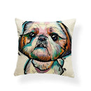 Axyaa Golden Retriever Linen Pillowcase: Decorative Square Cushion Cover