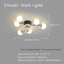 Axyaa Starry Sky Fan Ceiling Lamp: Elegant, Romantic, Silent for Living/Dining/Bedroom
