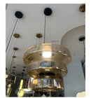 Axyaa Amber Smoky Grey Glass Pendant Lamp - LED Ceiling Light