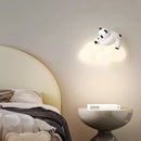 Axyaa Panda Cloud LED Wall Lamp for Kids' Bedroom
