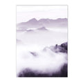 Violet Dream Lake Bridge Bloom Canvas Wall Art by Axyaa