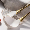 Axyaa White Gold Silicone Kitchen Utensils Set - Heat-resistant Cooking Tools