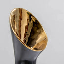 Axyaa Golden Trumpet Ceramic Flower Vase for Home Decoration and Flower Arrangement