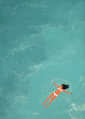Nordic Summer Girl Pool Party Wall Art Print by Axyaa - Home Decor & Living Room Art