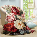 Luxury Floral Fleece Blanket by Axyaa: Soft & Cozy Sofa Nap Blanket for Perfect Gift