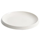 Axyaa Bevel Volcano Flat Plate: Large White Ceramic Steak Plate for Western Cuisine