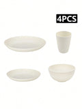 Axyaa Plastic Tableware Set for Home, Camping, Picnic - Reusable Bowl, Plate, Cup (4/16/20/24/32pcs)