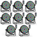 Axyaa 4/8PCS RGB LED Par Light Stage DJ Disco Party Wedding Club Lighting