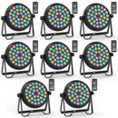 Axyaa 4/8PCS RGB LED Par Light Stage DJ Disco Party Wedding Club Lighting