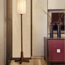 Wabi-sabi Solid Wood Fabric Floor Lamp by Axyaa for Home Decoration