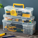 Axyaa Clear Tool Storage Box with Handle: Multifunctional Organizer