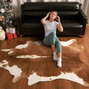 Axyaa Cow Print Faux Hide Rug: Zebra Design Durable Carpet for Home Decor
