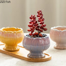 Lotus Shape Ceramic Vase by Axyaa: Elegant Table Decor for Flowers & Plants