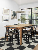 Axyaa Plaid Square Geometric Large Area Carpet - Cream Checkerboard Minimalist Rug