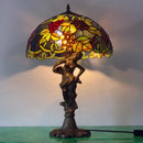 Axyaa Tiffany Glass Table Lamp: LED Retro Desk Light for Home Decor