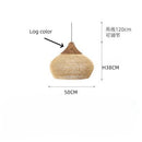 Axyaa Rattan Pendant Lamps: Vintage Handmade LED Chandelier for Kitchen Island Dining Room
