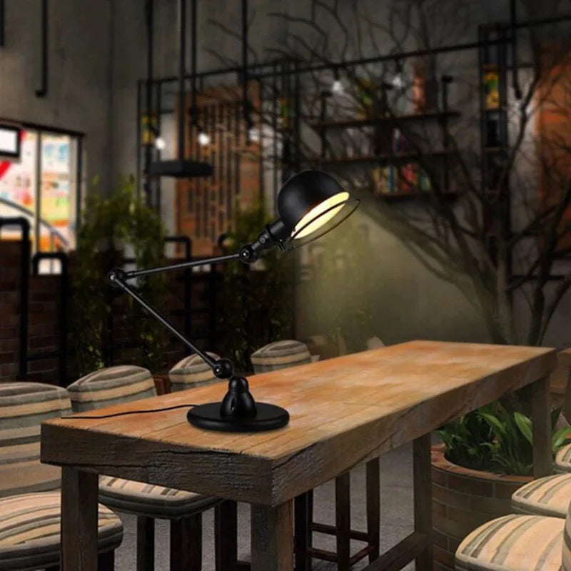 Axyaa Retro Mechanical Arm Wall Lamp - Telescopic, Double-Section, Folding, Creative, Rocker Style