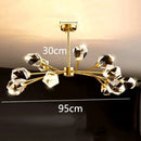 Axyaa Nordic Copper Crystal Chandelier - Luxury LED Pendant Lights