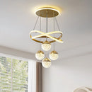 Axyaa LED Round Iron Ceiling Chandelier Pendant Lights