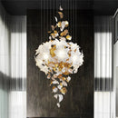 Axyaa Ginkgo Leaf Luxury Flower Chandelier for Elegant Villa Decor