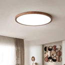 Axyaa Wood Grain Walnut LED Ceiling Light for Indoor Decor - Modern, Ultrathin Circular Design