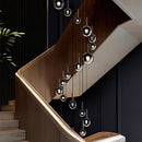 Axyaa Crystal Chandelier Stair Pendant Lamp Living Room Pendant Lights Interior Lighting