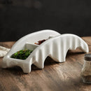 Axyaa Ceramic Arch Bridge Snack Plate for Dessert, Sushi, Molecular Cuisine