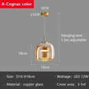 Axyaa Smoke Grey Glass LED Pendant Lights for Dining Kitchen Bar Decor