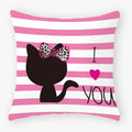 Axyaa Black Cat Pillowcase 45*45 Sofa Car Home Decor Cushion Cover