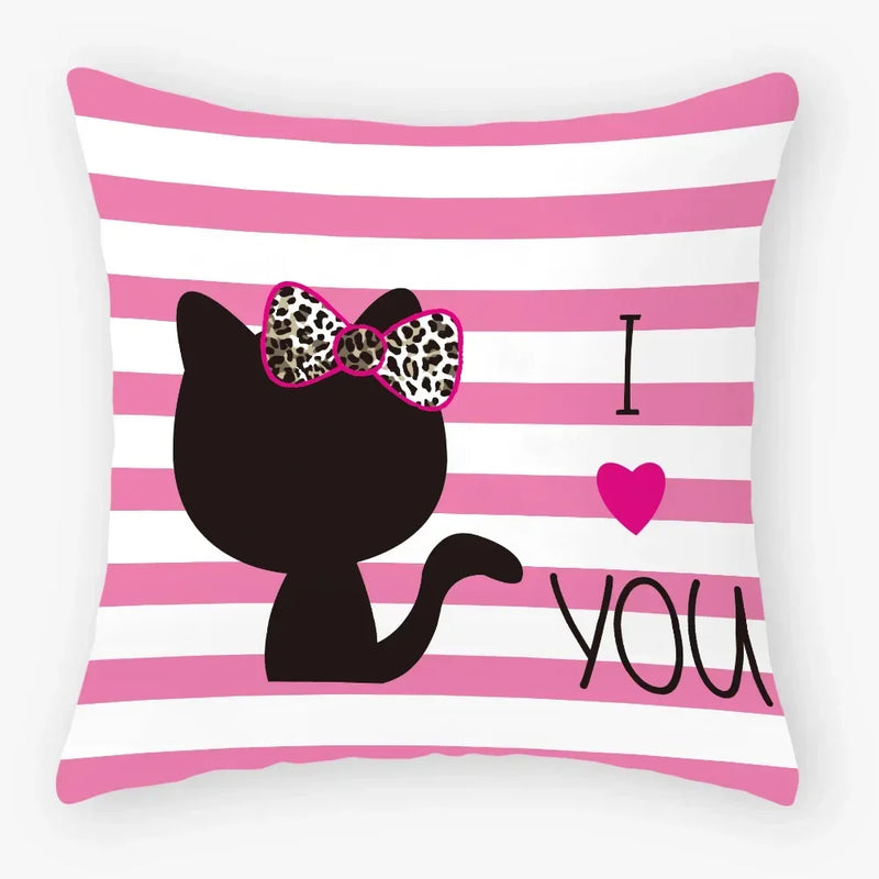 Axyaa Black Cat Pillowcase 45*45 Sofa Car Home Decor Cushion Cover