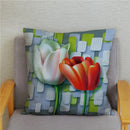 Axyaa Bedroom Tulip Flower Floral Cushion Cover Pillowcase for Sofa