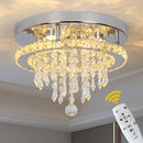 Axyaa Crystal LED Ceiling Chandelier with Remote Control Dimming D30CM
