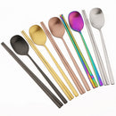 Axyaa Stainless Steel Sushi Chopsticks & Spoon Set: High-Quality Reusable Tableware