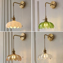 Axyaa Green Glass Knob Switch LED Wall Lights - Bedroom Kitchen Bar Living Room