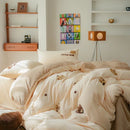 Axyaa Embroidered Fleece Winter Bedding Set for Cozy Warmth