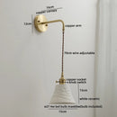 Axyaa Ceramic Copper LED Wall Lights Modern Bedside Lamp for Home Decor