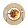 Axyaa Christmas Black Round Woven Placemats Set for Kitchen Tables - 6PCS