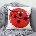 Axyaa Lucky Cat Mount Fuji Art Cushion Cover - Japanese Style Throw Pillow