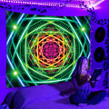 Axyaa UV Reactive Psychedelic Tapestry for Bedroom, Dorm, or DJ Room