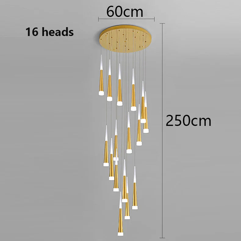 Axyaa Staircase Chandeliers Pendant Light Lamps Modern Home Decor LED Lights