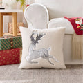 Axyaa Christmas Deer Star Pillow Cover - Cozy Soft Plush Striped 45x45cm