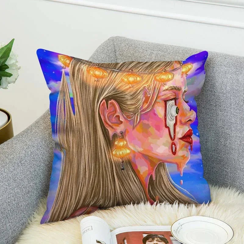 Axyaa 40x40 Jane Koluga Art Pillow Cover for Home Decor and Car Sofa Fall Theme