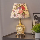 Vintage Floral Table Lamp by Axyaa – Ceramic Warm Light for Bedroom & Living Room