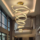 Axyaa Crystal Chandelier Stair Pendant Living Room Lighting Modern Interior Pendant Lights