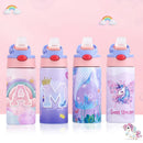 Axyaa Kids Stainless Steel Vacuum Thermos with Straw - 360ML Unicorn Design